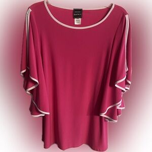 Coco Bianco Pink Blouse with White Trim